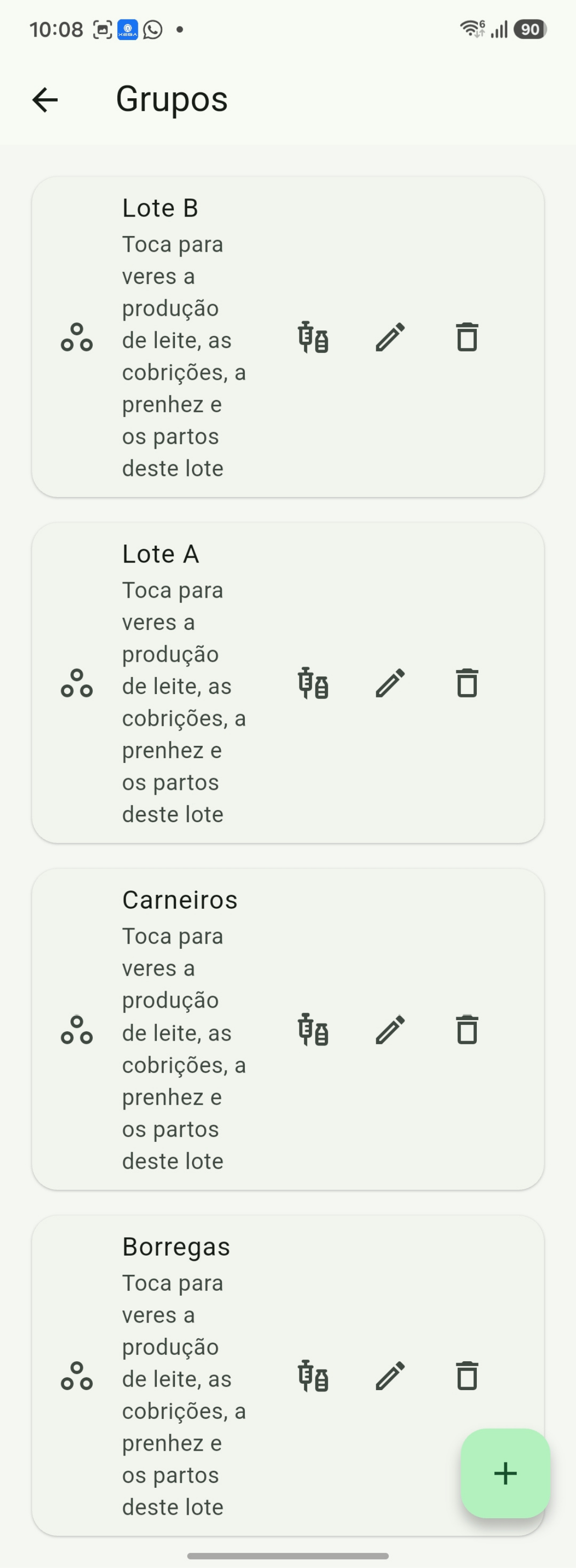 Lista de grupos